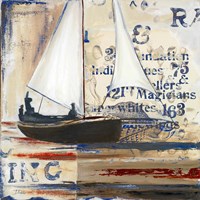 Blue Sailing Race I Fine Art Print