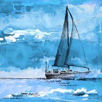 Coastal Boats in Watercolor I Fine Art Print