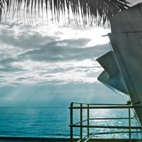 On a Teal Beach II Fine Art Print