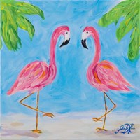 Fancy Flamingos III Fine Art Print