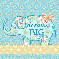 Blue Elephant I - Dream Big Fine Art Print