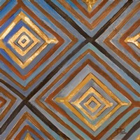 Ikat and Pattern with Gold Fine Art Print