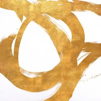 Gold Circular Strokes I Framed Print