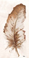 Brown Watercolor Feather II Fine Art Print