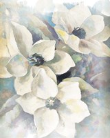 Magnolias Aglow on Abstract II Fine Art Print