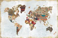 Pattern World Map Framed Print