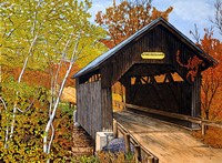 Covered Bridge Waterbury Vt Fine Art Print