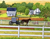 Drive In The Buggy, Lancaster, Pa Fine Art Print