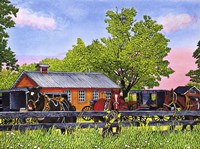 Horses In The Schoolyard, Leon Ny Fine Art Print