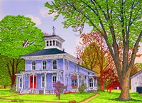 House Of The Red Door, Yorkshire Ny Fine Art Print