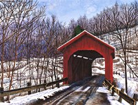 Old Red Bridge In Vermont Fine Art Print
