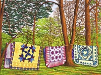 Quilts In The Woods, Bird-In-Hand Pa Fine Art Print