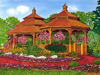Two Gazebos, Hershey Pa Fine Art Print