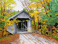 Vermont Bridge In Fall Fine Art Print