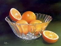 Oranges Crystal Vase Fine Art Print