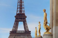 Eiffel Tower and Les Oiseaux Statues Fine Art Print