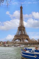 Eiffel Tower and Seine Boat Paris Fine Art Print