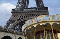 Eiffel Tower with Running Carousel Fine Art Print