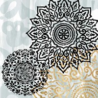 Rosettes on Aqua I Fine Art Print