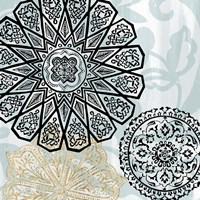 Rosettes on Aqua III Fine Art Print