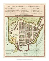 Petite Map of Manhattan, New York Fine Art Print