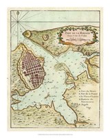 Petite Map of the Port of Havana Fine Art Print