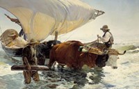Returning from Fishing - Hauling of the Boat Fine Art Print
