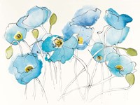 Black Line Poppies III Watercolor Fine Art Print
