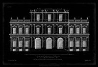 Vintage Facade Blueprint I Fine Art Print