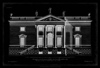 Vintage Facade Blueprint V Fine Art Print