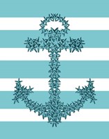 Starfish Anchor in Turquoise and White Fine Art Print