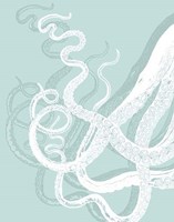 Octopus Tentacles White on Seafoam Fine Art Print