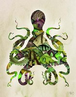 Green and Purple Fishy Octopus Fine Art Print