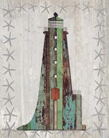 Distressed Wood Style Lighthouse 1 Fine Art Print