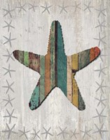 Distressed Wood Style Starfish 1 Fine Art Print