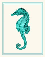 Mixed Nautical Turquoise on Cream e Fine Art Print