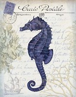 Seaside Postcard Cream b Fine Art Print