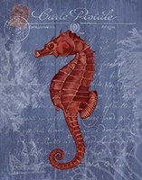 Seaside Postcard Red on Blue b Fine Art Print