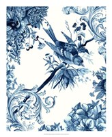 Bird & Branch in Indigo II Fine Art Print