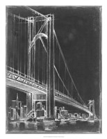 Suspension Bridge Blueprint I Fine Art Print