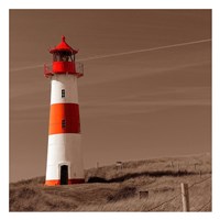 Red & White Lighthouse Fine Art Print