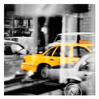 Yellow Taxi Reflection Fine Art Print