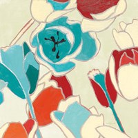 Cloisonne Tulipe I Turquoise Vignette Fine Art Print