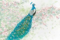 Spring Peacock I Pink Flowers Fine Art Print