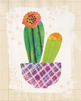 Collage Cactus II on Graph Paper Fine Art Print