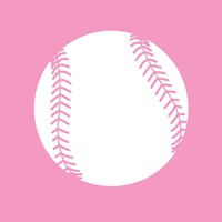 White Softball on Baby Pink Fine Art Print