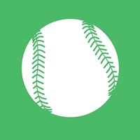 White Softball on Green Fine Art Print