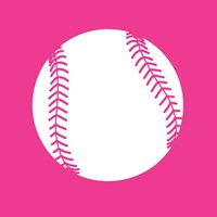 White Softball on Pink Fine Art Print