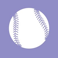 White Softball on Purple Fine Art Print