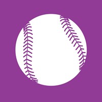 White Softball on Violet Fine Art Print